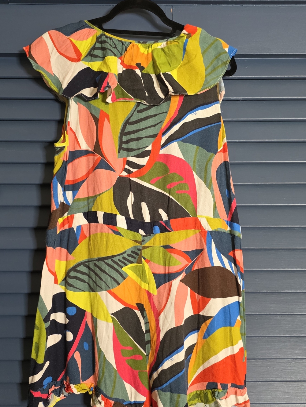 Trina Turk Multicolor Tropical Ruffle Midi Dress